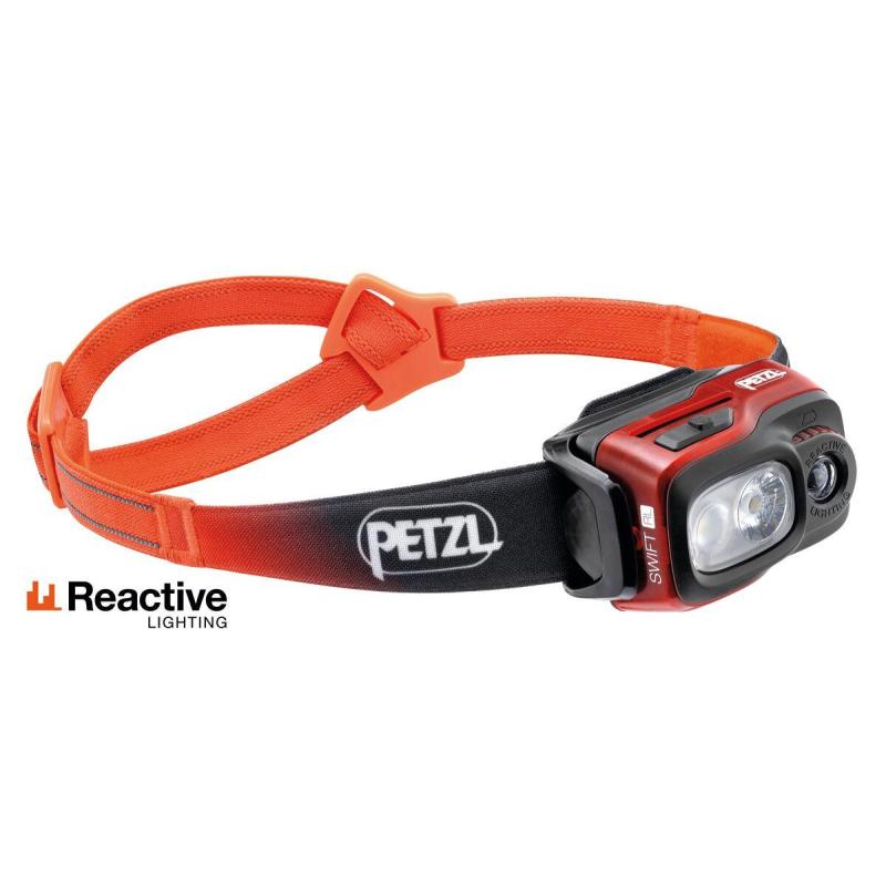 ▷ Petzl SWIFT RL Black, Orange, White Headband flashlight LED