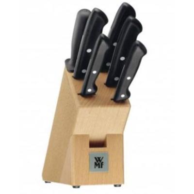 WMF Classic Line Ceppo per coltelli con fessure Acciaio, Legno Nero, Legno