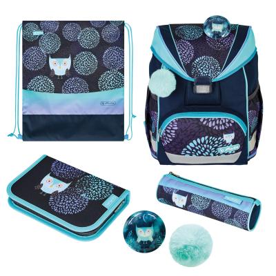 Herlitz UltraLight Plus Flower Owl school bag set Girl Polyester Navy, Turquoise