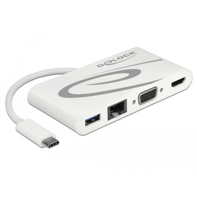 DeLOCK 87731 laptop-dockingstation & portreplikator USB 3.2 Gen 1 (3.1 Gen 1) Type-C Grau, Weiß