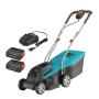 Gardena PowerMax lawn mower Walk behind lawn mower Battery Black, Blue, Orange