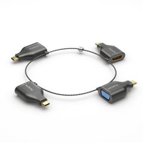 PureLink IQ-AR300 cavo e adattatore video 4 x USB Type-C DisplayPort + Mini DisplayPort + HDMI + VGA Nero, Oro