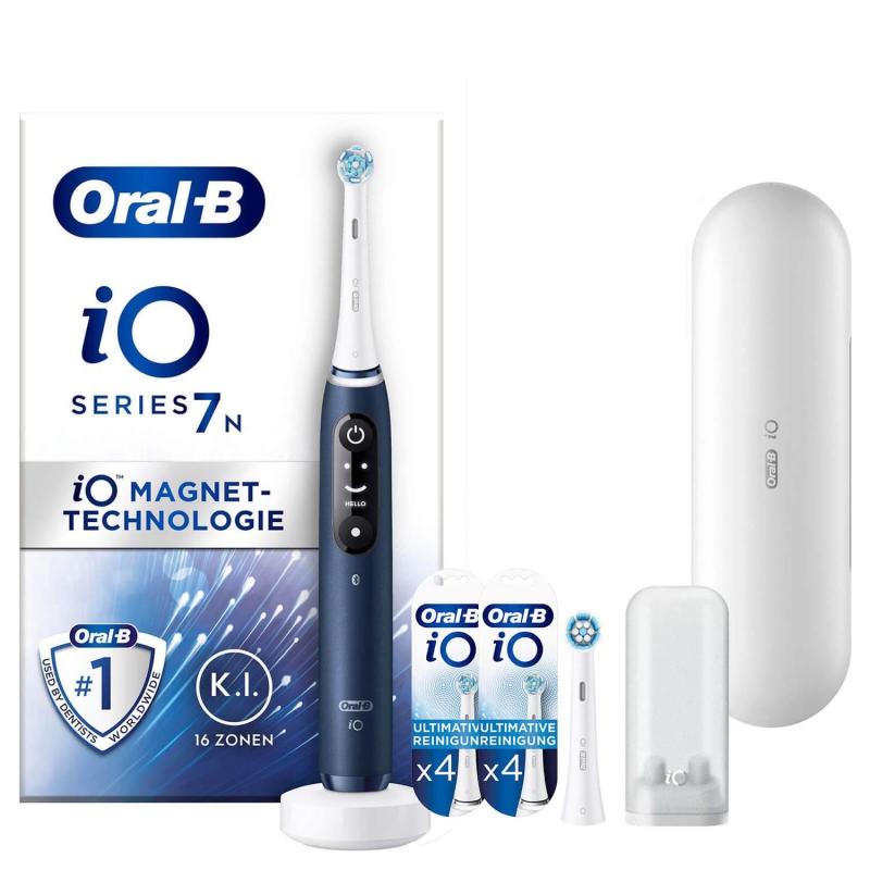 ▷ Oral-B iO Series 7N Sapphire Zahnbürste Trippodo Vibrierende | Blau Erwachsener Blue