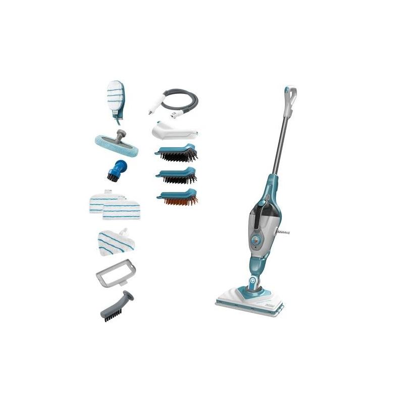 ▷ Black & Decker 9IN1 Steam-mop Scopa a vapore 0,5 L 1300 W Turchese,  Bianco