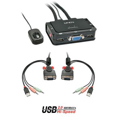 Lindy 2 Port VGA, USB 2.0 & Audio Cable KVM Switch