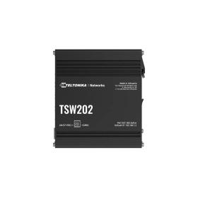 Teltonika TSW202 Managed L2 Gigabit Ethernet (10 100 1000) Power over Ethernet (PoE) Aluminium, Blau