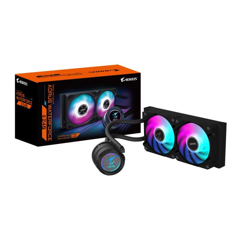 Gigabyte AORUS WATERFORCE II 240 AIO Liquid CPU Cooler- 2x120mm ARGB ...