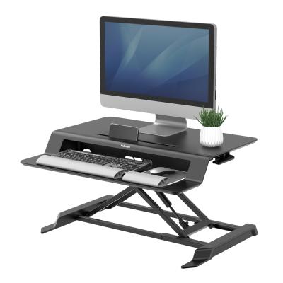 Fellowes Sit Stand Desk Riser - Lotus LT Height Adjustable Sit Stand Desk Converter with Convenient Device Channel - No