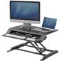 Fellowes Sit Stand Desk Riser - Lotus LT Height Adjustable Sit Stand Desk Converter with Convenient Device Channel - No