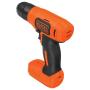 Black & Decker BDCD8-QW drill Keyless Black, Orange