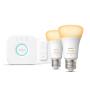 Philips Hue White ambiance Kit de démarrage   2 ampoules connectées E27 (1100) + variateur