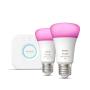 Philips Hue White and Color ambiance Kit de démarrage   2 ampoules connectées E27 (1100)