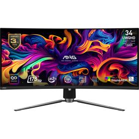 MSI MAG 341CQP QD-OLED computer monitor 86.4 cm (34") 3440 x 1440 pixels UltraWide Quad HD QDOLED Black