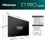 Hisense 100E7NQ PRO TV 2.54 m (100") 4K Ultra HD Smart TV Wi-Fi Black 500 cd m²