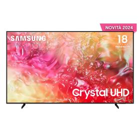 Samsung TV Crystal UHD 4K 75” UE75DU7170UXZT Smart TV Wi-Fi Black 2024, Processore Crystal 4K, 4K Upscaling, Slim Look Design,