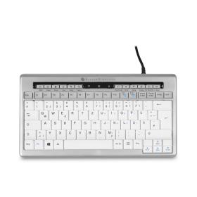 BakkerElkhuizen S-board 840 tastiera Ufficio USB QWERTZ Tedesco Grigio chiaro, Bianco