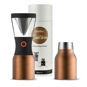 Asobu Cold Brew Kaltbrüh-Kaffeemaschine Schwarz, Kupfer