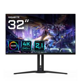 GIGABYTE Écran de jeu AORUS FO32U2P OLED de 32” - 3840 x 2160 (UHD), 240Hz, 0,03ms, 250 cd m², KVM, FreeSync Premium Pro,