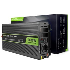 Green Cell INV10 adaptateur de puissance & onduleur Auto 2000 W Noir