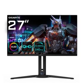 GIGABYTE AORUS Écran de jeu FO27Q2 OLED QHD 27” - 2560 x 1440 (QHD), 240 Hz, 0,03 ms, KVM, 250 cd m2, FreeSync Premium Pro,