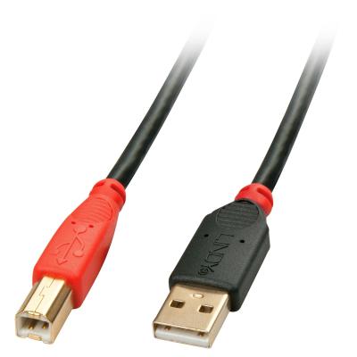 Lindy 42761 cable USB USB 2.0 10 m USB A USB B Negro, Rojo