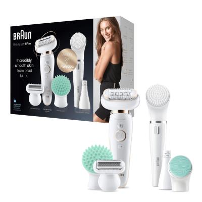 Braun Silk-épil 9 Flex 9-300 Beauty Set - Epilatore Elettrico Donna Bianco Oro Con Testina Flessibile Per Un’Epilazione Più