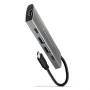 Axagon HMC-5G2 replicatore di porte e docking station per laptop USB 3.2 Gen 2 (3.1 Gen 2) Type-C Grigio