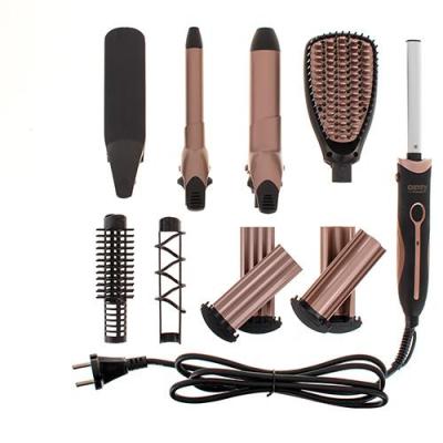 Camry Premium CR 2024 brosse soufflante et fer à lisser Kit d'accessoires de coiffure À chaleur Noir, Or rose 1200 W