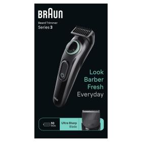 Braun BeardTrimmer 3 BT3411 Battery 40 2 cm Black, Green