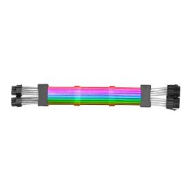 Mars Gaming MCA-16 Cable Extensor ARGB 8+8pin PCIe para Tarjeta Gráfica LEDs Ultrabrillantes Compatibilidad Total AWG18 de