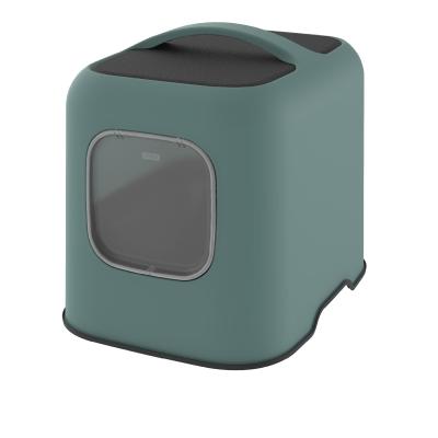 Rotho BIALA Chat Toilettes couvertes pour animaux de compagnie Vert