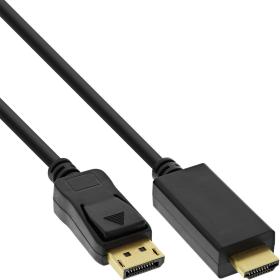 InLine Cavo DisplayPort M a HDMI M, 5m, con Audio, 4K 60Hz, DP1.2, nero