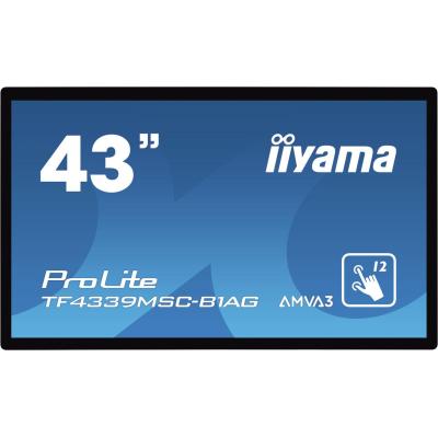 iiyama ProLite TF4339MSC-B1AG computer monitor 109.2 cm (43") 1920 x 1080 pixels Full HD LED Touchscreen Multi-user Black