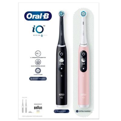 Oral-B iO 6 Adulto Spazzolino rotante Nero, Rosa