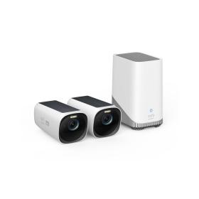 Eufy Kit de 2 cámaras eufyCam 3 de Security, cámara de seguridad 4K con panel solar integrado, IA de reconocimiento facial,