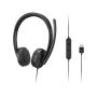 Lenovo 4XD1P83425 auricular y casco Auriculares Alámbrico Diadema Llamadas Música USB tipo A Negro