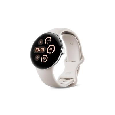 Google Pixel Watch 3 AMOLED 41 mm Digital Touchscreen Silber WLAN GPS