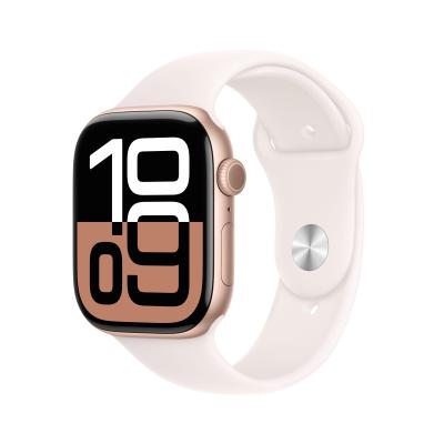 Apple Watch Series 10 GPS + Cellular 46mm Rose Gold Aluminium Case with Light Blush Sport Band - M L