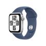 Apple Watch SE GPS 40mm Silver Aluminium Case with Denim Sport Band - M L