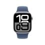 Apple Watch Series 10 GPS 42mm Silver Aluminium Case with Denim Sport Band - S M