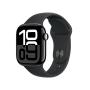 Apple Watch Series 10 GPS + Cellular 42mm Jet Black Aluminium Case with Black Sport Band - S M