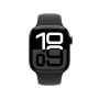 Apple Watch Series 10 GPS + Cellular 42mm Jet Black Aluminium Case with Black Sport Band - S M