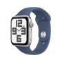 Apple Watch SE GPS 44mm Silver Aluminium Case with Denim Sport Band - M L