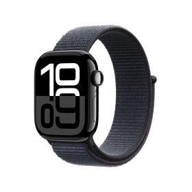 Apple Watch Series 10 GPS + Cellular 42mm Jet Black Aluminium Case with Ink Sport Loop