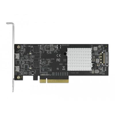 DeLOCK Tarjetas PCI Express x8 a 2 x externo SuperSpeed USB 20 Gbps (USB 3.2 Gen 2x2) USB Type-C hembra - Factor de forma de