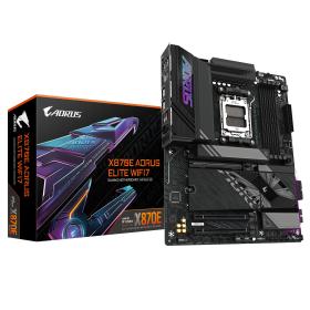 GIGABYTE Placa base X870E A ELITE WIFI7 - Compatible con CPUs AMD Ryzen 9000, VRM digital de 16+2+2 fases, hasta 8000MHz DDR5