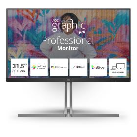 AOC U32U3CV computer monitor 80 cm (31.5") 3840 x 2160 pixels 4K Ultra HD LCD Black