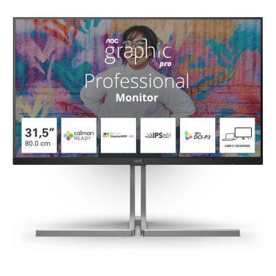 AOC U32U3CV Computerbildschirm 80 cm (31.5") 3840 x 2160 Pixel 4K Ultra HD LCD Schwarz