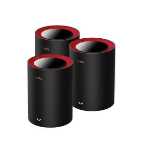 Cudy M3000 3-Pack Bi-bande (2,4 GHz   5 GHz) Wi-Fi 6 (802.11ax) Noir, Rouge 1 Interne