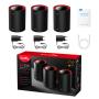 Cudy M3000 3-Pack Doble banda (2,4 GHz   5 GHz) Wi-Fi 6 (802.11ax) Negro, Rojo 1 Interno